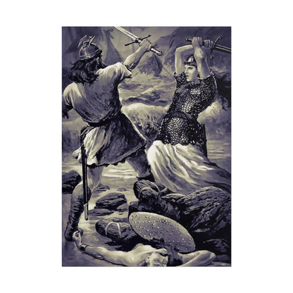 Viking Battle Illustration Print #1 (Rolled Poster ~16" x 24")