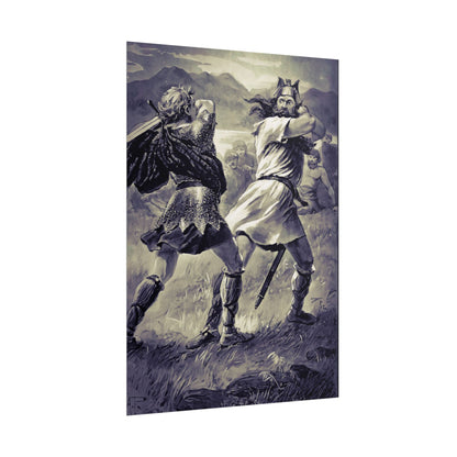 Viking Battle Illustration Print #2 (Rolled Poster ~16" x 24")