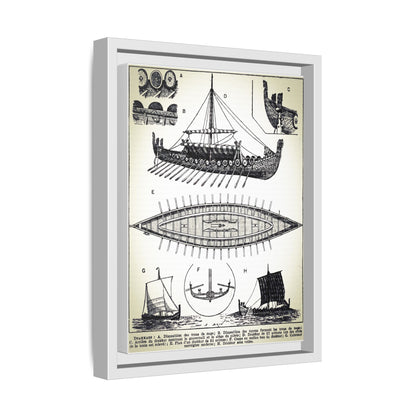 Viking Ship on Matte Canvas, Framed 9" x 12"